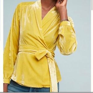 Anthropologie Moulinette Soeurs Vivienne Velvet Wrap Top M